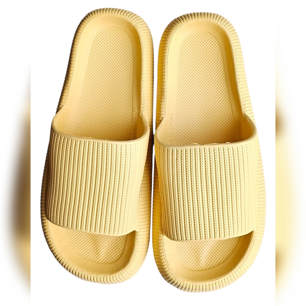 Yellow Cushion Slide Sandals Size 40/41 Equivalent to US Size 9/9.5
